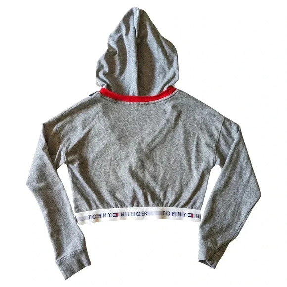 TOMMY HILFIGER Cropped Hoodie Size M - Picture 3 of 7
